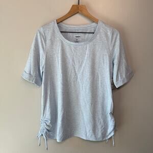 Sonoma Women's Short Sleeve Side Tie Powder Blue Top Size Medium NWT